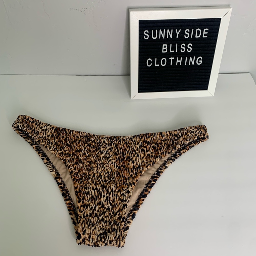 Victoria’s Secret Cheetah Ribbed Cheeky Bikini Bottoms Size XL Animal Print Swim